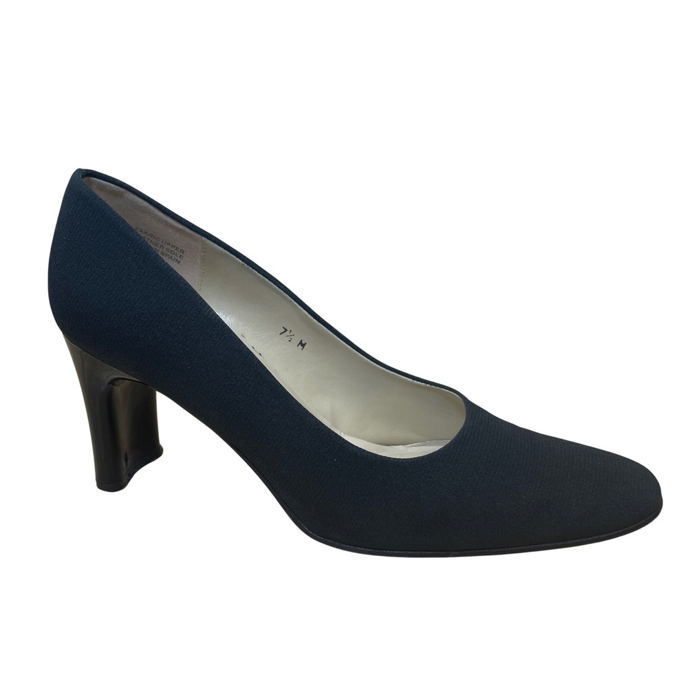 Etienne Aigner Black Fabric Block Heel Pumps Women's Size 7.5M Dreamer